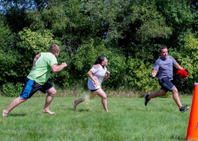 people running on grass